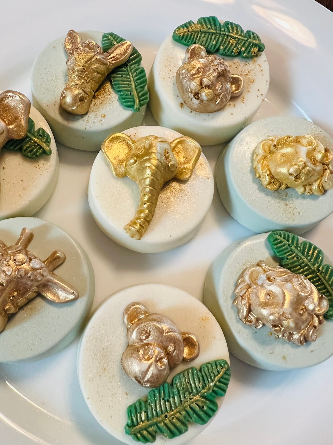 Safari Themed Double Stuffed Oreo Cookies (1 Dozen)/sage Green
