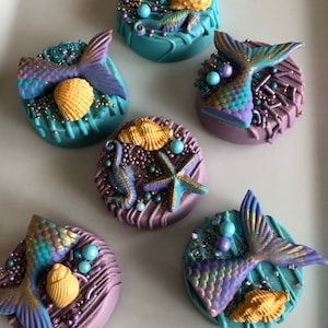 Purple/Turquoise Mermaid Double Stuffed Oreo’s(1 Doz)/Birthday Parties/Showers/Sweet Sixteen/I’m One/Mermaid/Baby Shower