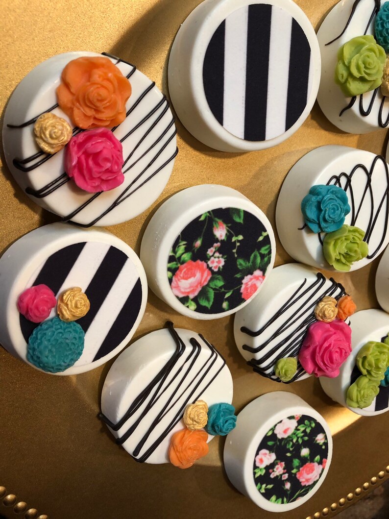 1 DOZ Famous Designer White Chocolate Oreo Cookies Bridal ShowerGirl/'s BirthdayChocolate Oreo CookiesHostess GiftSweet Sixteen