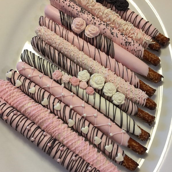 Chocolate Covered Pretzels for Girl Baby Shower Etsy