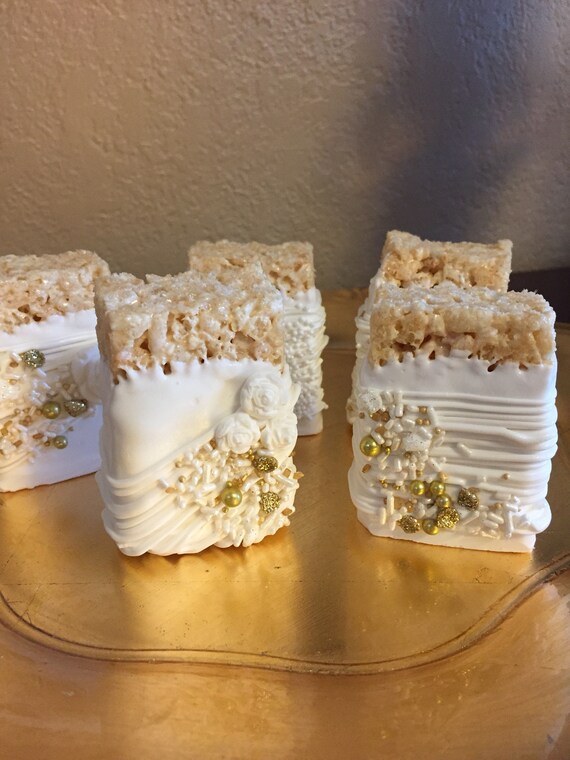 Gold/white Chocolate Covered Rice Krispies Treats1 DOZ/ 1 ICE Etsy