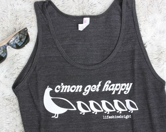 c'mon get happy tank top, workout wear, gym clothes, partridge family, david cassidy, keith partridge