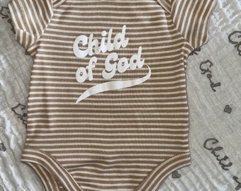 baby clothes, baby shower, baby bodysuit, snap bottom, baby, Child of God baby, Christian children’s clothes, summer baby