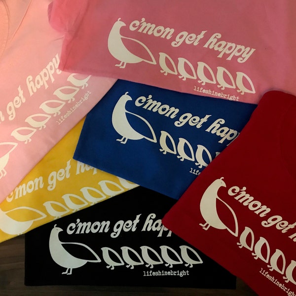 T-Shirt Unisex The Partridge Family 'C'Mon Get Happy' - Nera - Grafica Vintage