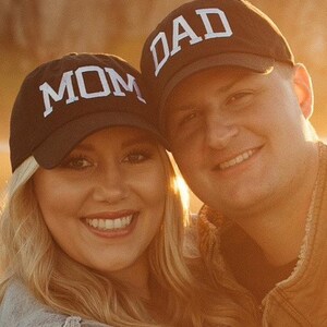 Mom/mama hat, dad hat, mom gift, dad gift, gift basket, embroidery, baseball, baby shower gift, baby announcement, 47 brand, more colors image 2