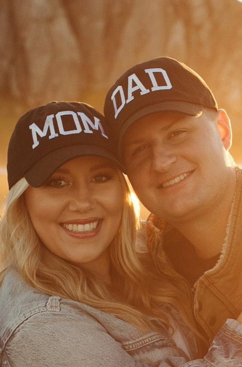 Mom/mama hat, dad hat, mom gift, dad gift, gift basket, embroidery, baseball, baby shower gift, baby announcement, 47 brand, more colors image 2
