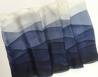 Navy Scarf french-Dark Blue Plain-silky tie neck polyester-formal-Uniform ❤ * Navy Scarf french-Dark Blue Plain-silky tie neck polyester-formal-Uniform ❤ *