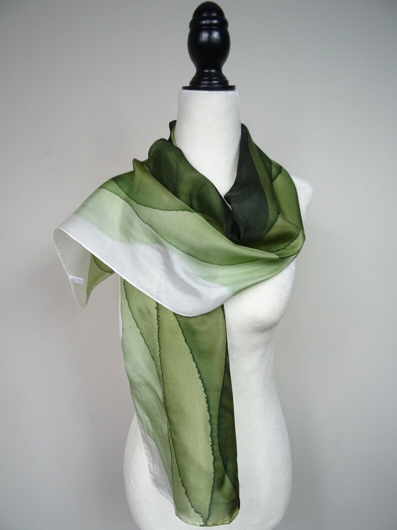 Forest Green Silk Scarf. Hand Painted Forest Green Ombre Silk Etsy