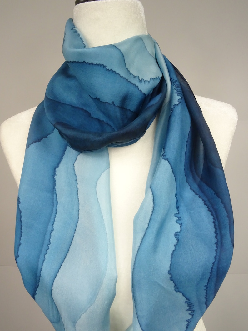 Teal Silk Scarf. Hand Painted Teal Ombre Silk Scarf. Teal Etsy Canada