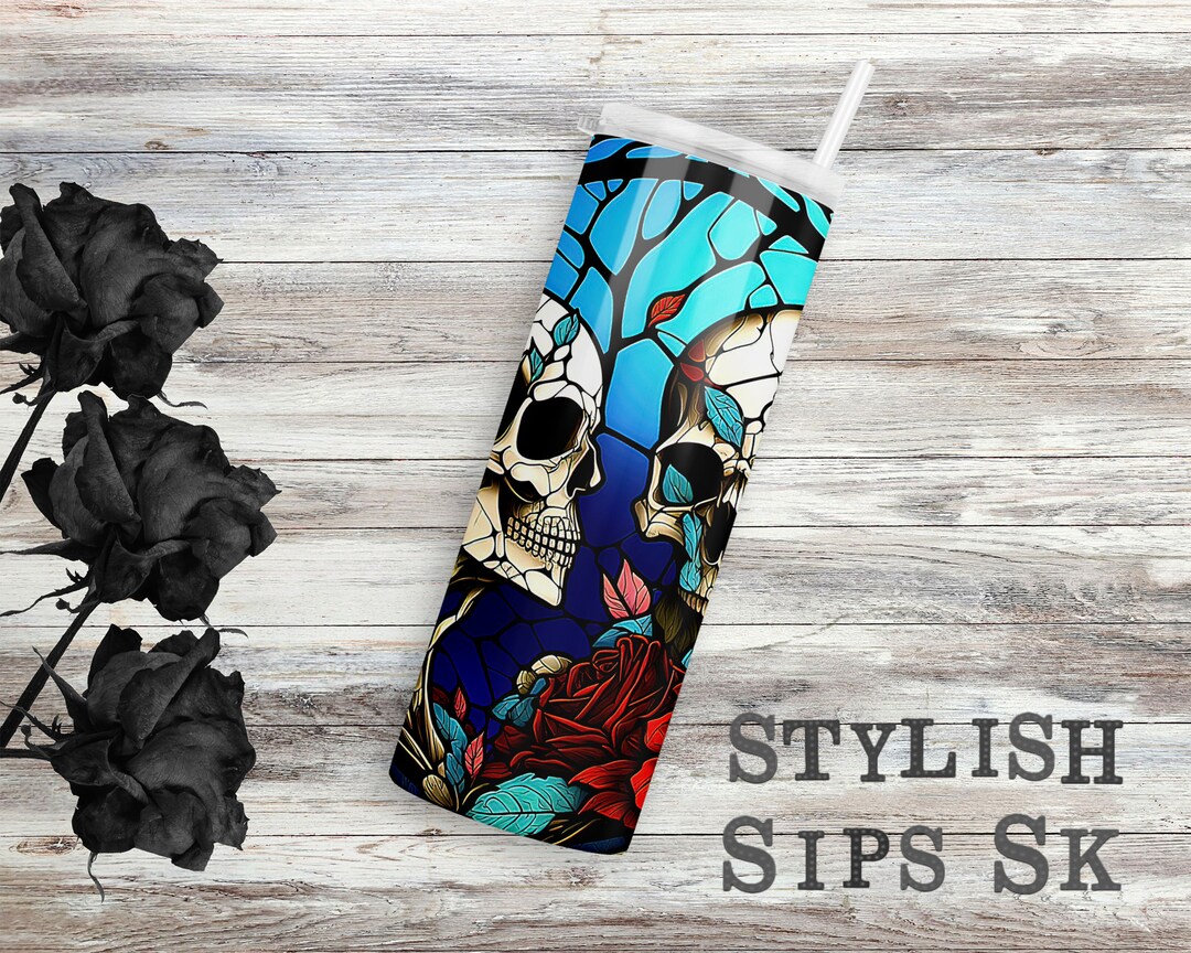 Stained Glass Lovers 20 Oz Skinny Tumbler With Straw and Lid - Etsy
