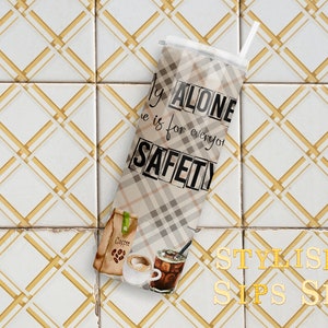 Retro housewife humor alone time 20 oz skinny tumbler with straw and lid