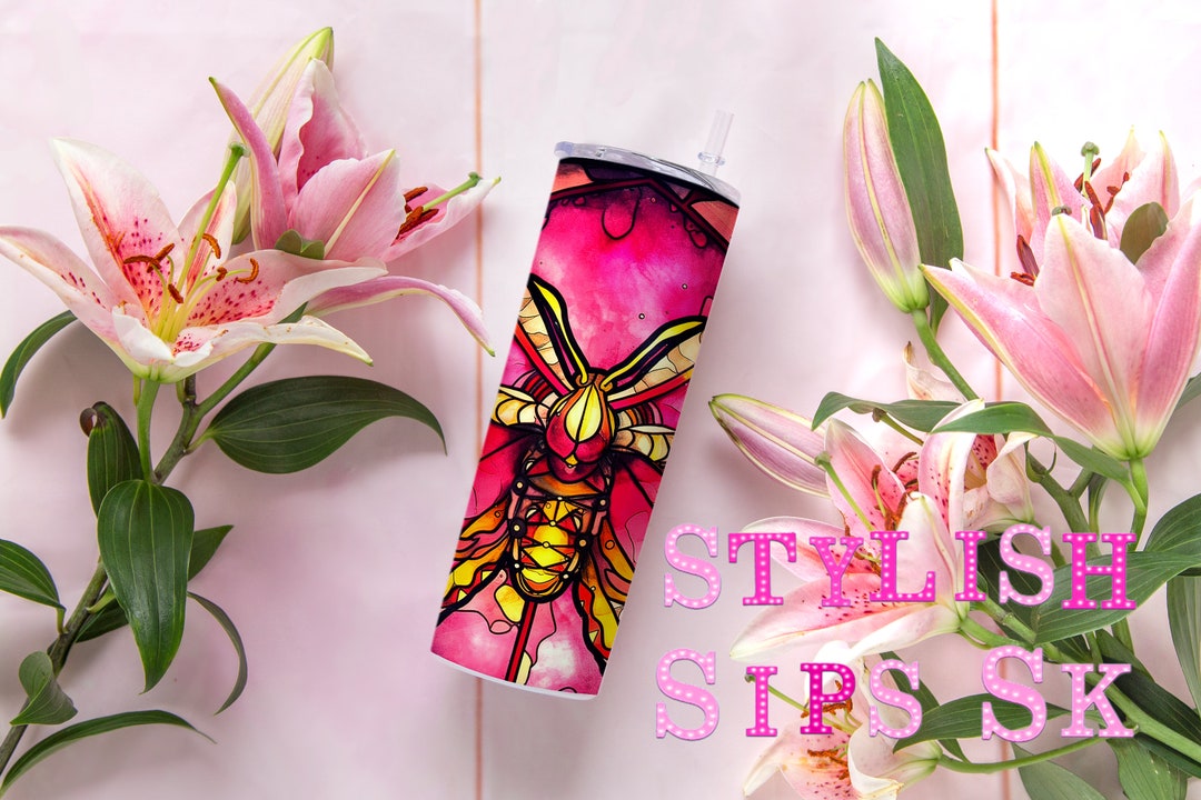 Stained Glass Moth 20 Oz Skinny Tumbler With Straw and Lid - Etsy