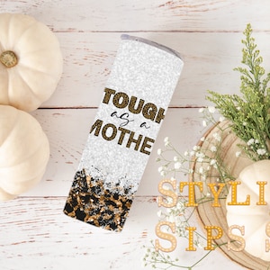 Tough as a Mother 20 oz dünner Becher mit Trinkhalm und Deckel