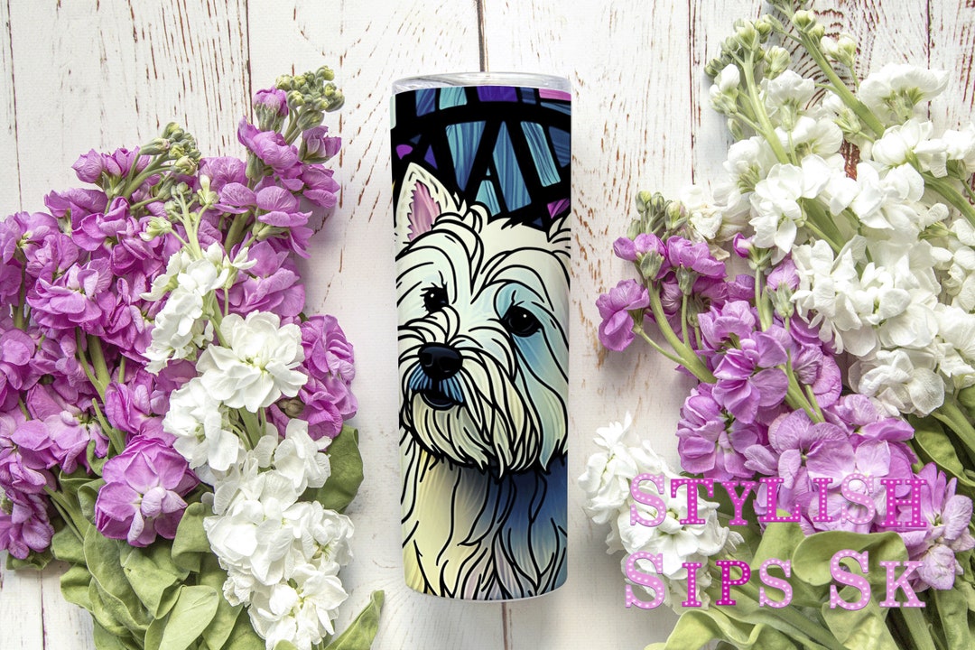 Stained Glass Westie 20 Oz Skinny Tumbler With Straw and Lid - Etsy