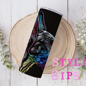 Great Dane 20 oz skinny tumbler with straw and lid