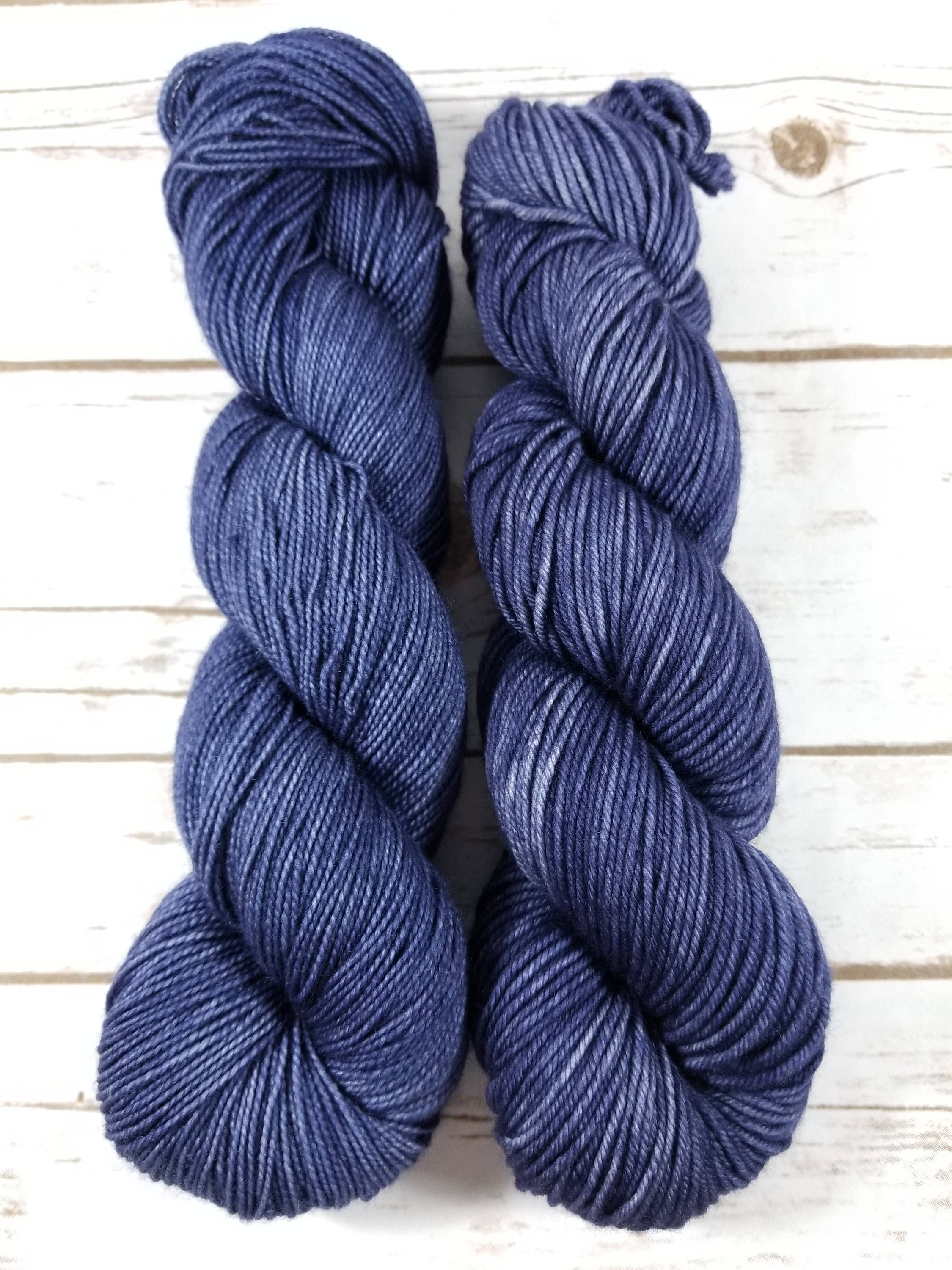 Denim Fingering weight yarn. Sock yarn. DK weight yarn. Hand Etsy