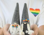 Rainbow Pride Gnome - LGBTQ , Pride Month , PFLAG , Authentic Nordic Gnome made in Brooklyn, NY
