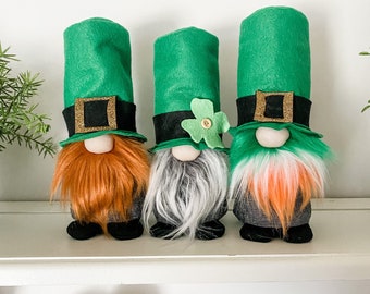 Leprechaun Nordic Gnome®  Size Small 8”- with stubby legs - Choose Beard and Hat