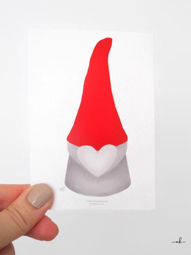 Nordic Gnome® with heart behind his back Mini or Midi Gnome Authentic Nordic Gnome Design by NordiKatja image 4