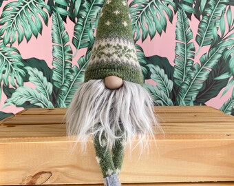 Nordic Gnome with legs Spring Green Gnome , St.Patricks Day