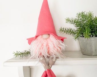 Flower Nordic Gnome®  with legs - pink