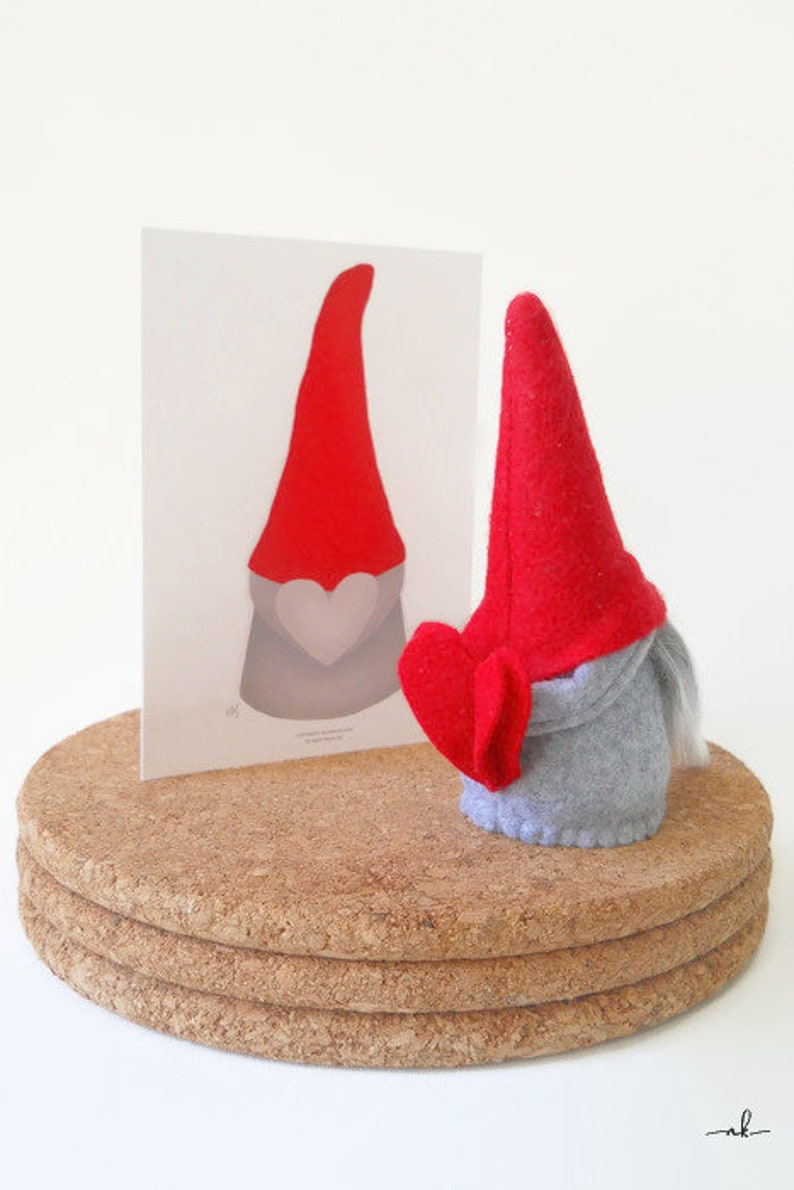 Nordic Gnome® with heart behind his back Mini or Midi Gnome Authentic Nordic Gnome Design by NordiKatja image 7