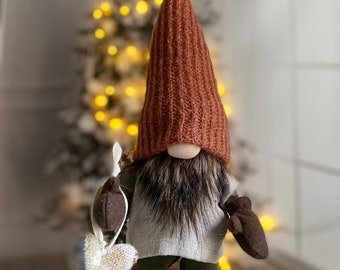 Standing up Nordic Gnome®  16” tall - with removable heart ornament