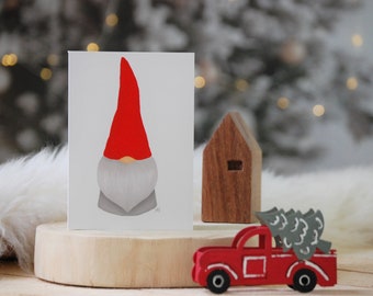 Nordic Gnome® Greeting Card -  size: 3.5 x 5  - Gift tag , Holiday Greeting , Christmas Card
