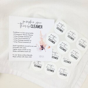Pumpkin Spice Thieves Cleaner (labels + optional recipe cards)