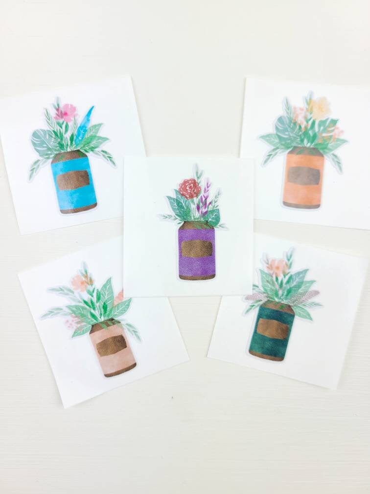 Vinyl stickers - waterproof, die cut, essential oil bottles