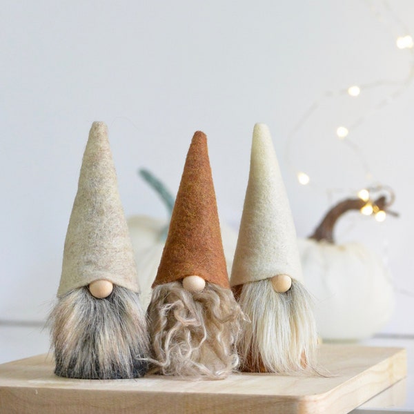 MINI TRIO Nordic Gnome® Set, Scandinavian Tomte made by NORDIChrista, Tiered Tray and Thanksgiving Decor, Fall Decoration