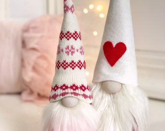 Nordic Gnome® Tomte, Scandinavian Valentine's Decoration, Love Gnome Girlfriend Gift