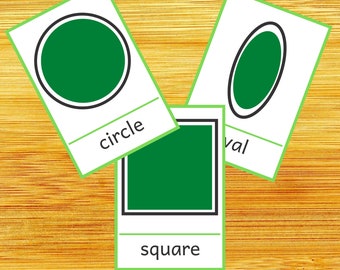 Flashcards of Shapes for Teachers and Parents, ESL and Homeschool