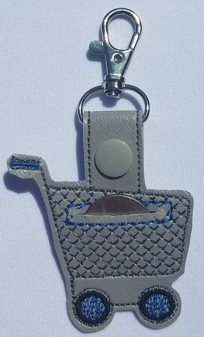 Shopping Cart Key Fob Coin Holder Zipper Pull Etsy
