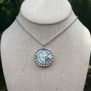 Circular Winnie the Pooh Sketchbook Broken China Necklace Jewelry Pendant
