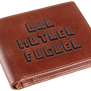 Bad Mother Fu**er Brown Embroidered Premium Leather Wallet As Seen in Pulp Fiction
