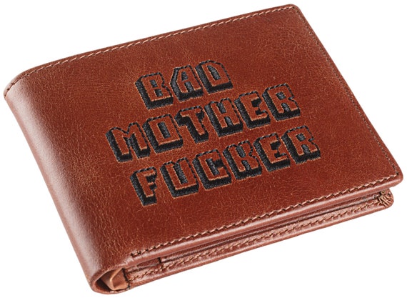 Bad Mother Fu**er Brown Embroidered Premium Leather Wallet As Seen in Pulp Fiction