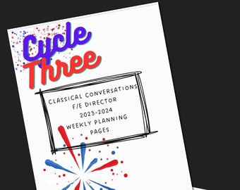 Cycle 3 Director Planner 2023-2024, Classical Conversations, Foundations and Essentials Director, America Themed, Modern History, Organizer