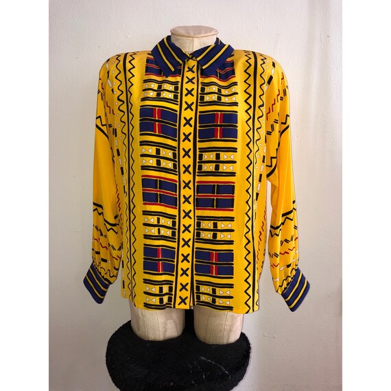 Vtg Adrianna Papell Silk Sequin Beaded Embroidered Top Blouse Evening Floral XL Short Sleeve