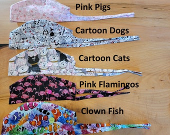 Animal Print Scrub Cap with Buttons Surgical Caps