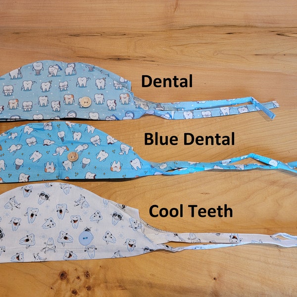 Medical Dental surgical scrub caps with buttons