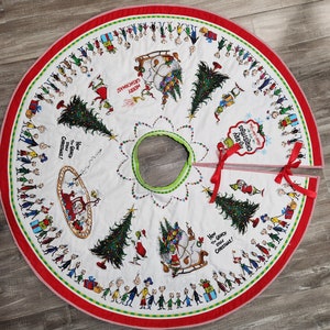 Chirstmas tree skirt custom handmade Grinch Merry Grinchmas Tree Skirt