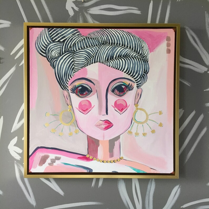 Dressing Room Framed Girls Painting Framed Modern Art Etsy