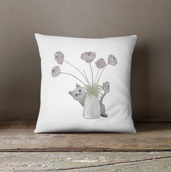 Not On The Table Cat Pillow Kitten Pillow Etsy