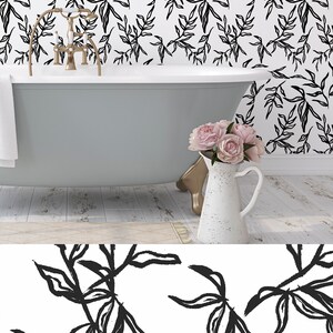 Whispers | Simple Floral Pattern | Bathrooms Bedrooms Hallways Wallpaper