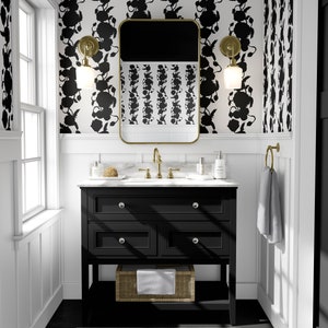 Poppies | Classic and Modern Floral Pattern | Bedroom Bathroom Entry Wallpaper