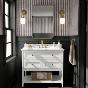 Ticking | Striped Pattern | Bedroom Bathroom Entry Wallpaper