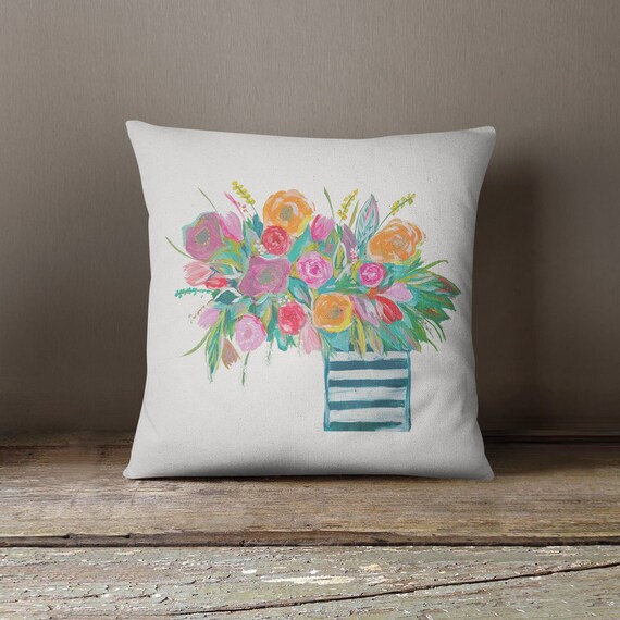 Abundance Flower Pillow Cover Living Room Pillow Etsy