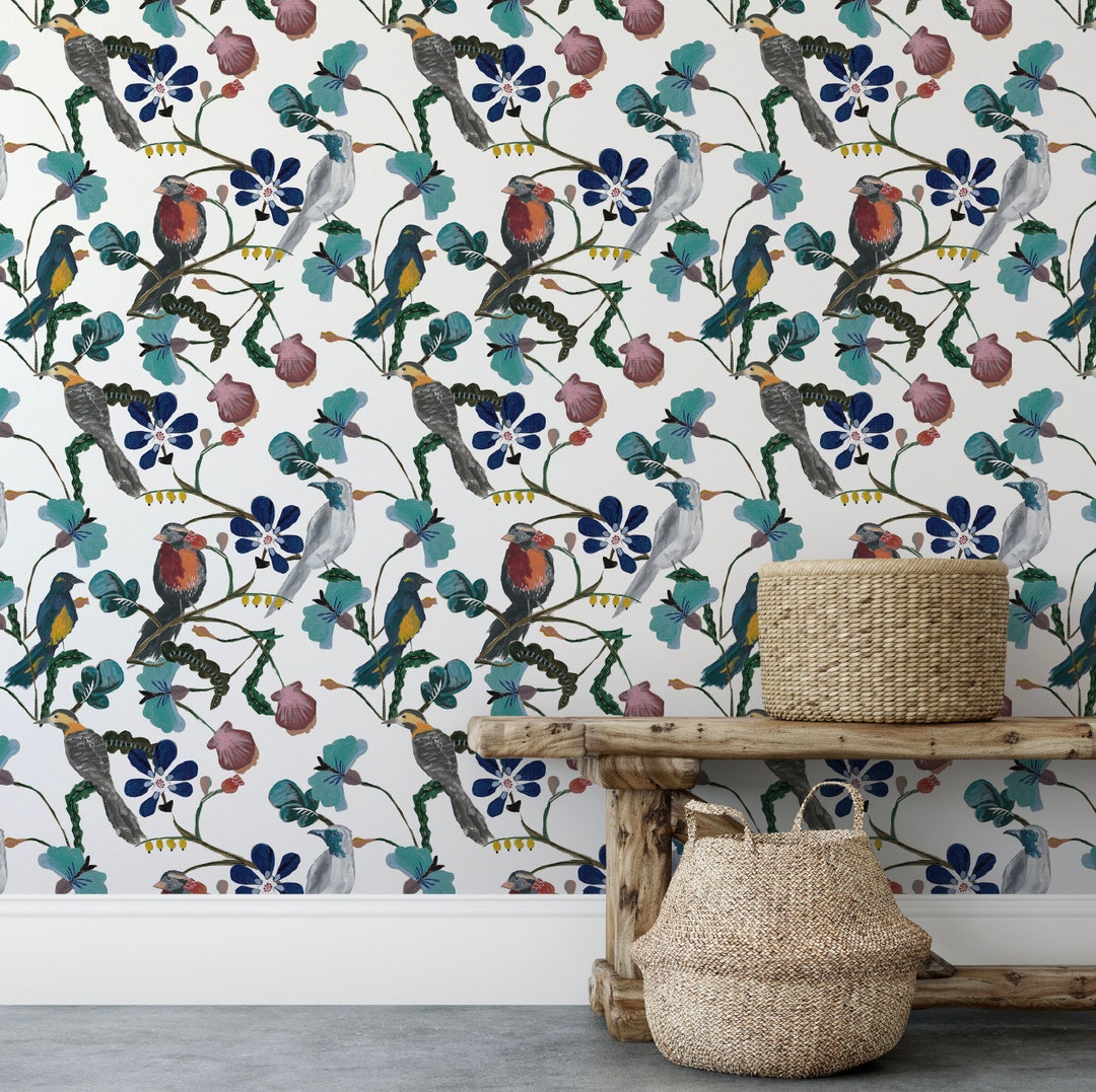 Cheerio Pattern Cheerio | Warm Modern Bird Pattern | Bedroom Bathroom Nursery Office ...