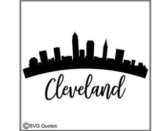 SVG DXF EPS Cutting File Cleveland Skyline For Cricut Explore, Silhouette & More.Instant Download.Personal and Commercial Use.Vinyl Stickers